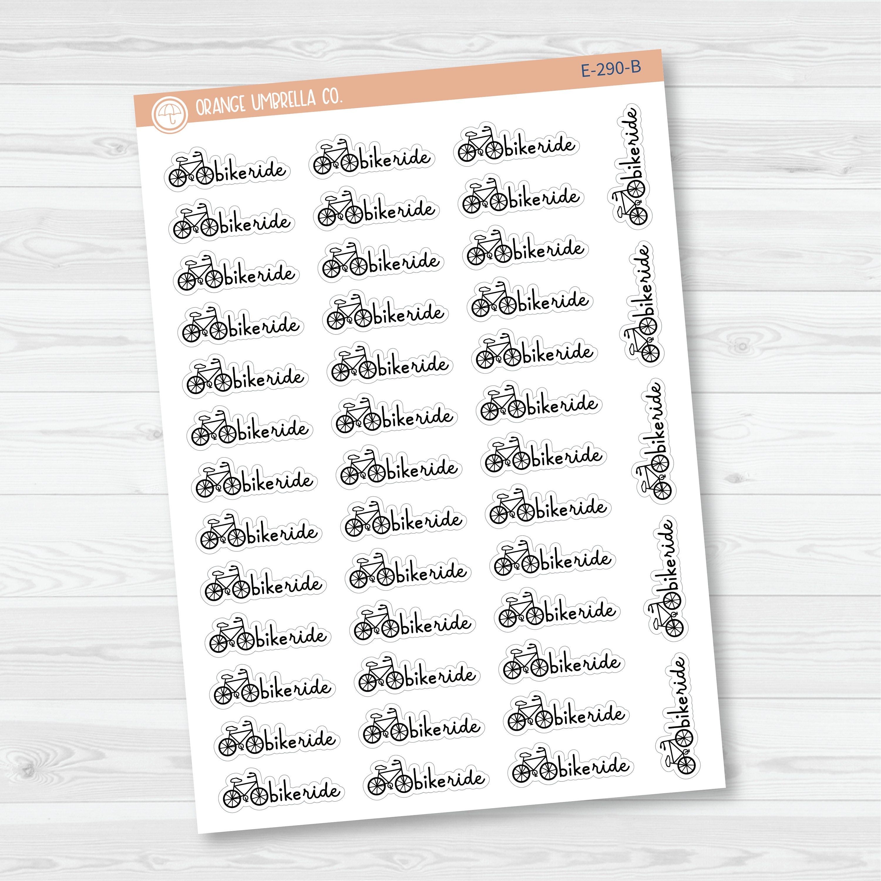 3/12-Bike Ride Planner Stickers | F16 | E-290