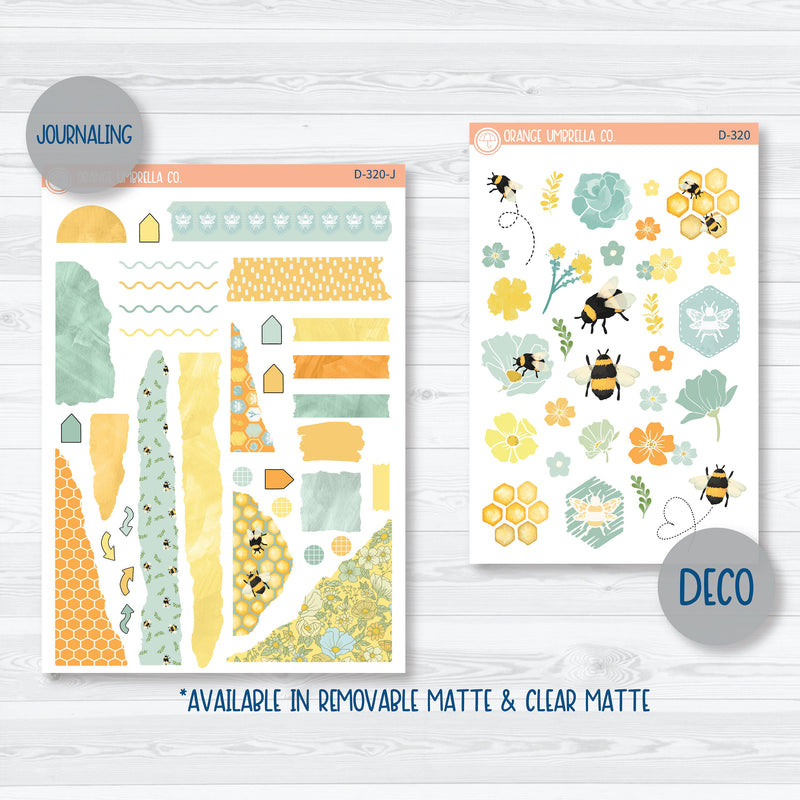 Bee Spring & Summer Kit | Deco Journaling Planner Stickers | Buzzed | D-320