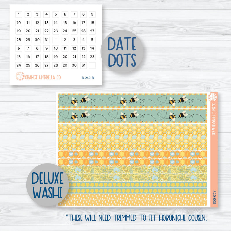 Bumble Bee May Summer Hobonichi Cousin Planner Kit Stickers | Buzzed | 320-051