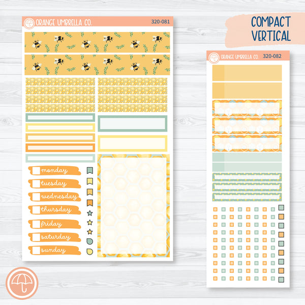 Summer Bee Kit | Compact Vertical Planner Kit Stickers for Erin Condren | Buzzed | 320-081