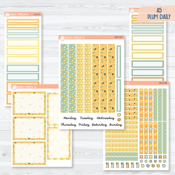 Summer Bumblebee | A5 Plum Daily Planner Kit Stickers | Buzzed | 320-141