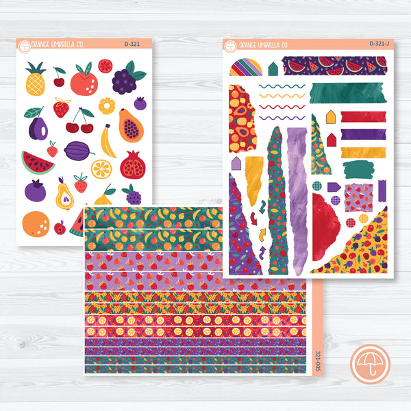 Summer Fruit Kit Deco Journaling Planner Stickers | Jam Packed | D-321