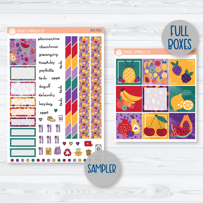 Bright Fruit Kit | Hobonichi Cousin Planner Kit Stickers | Jam Packed | 321-051