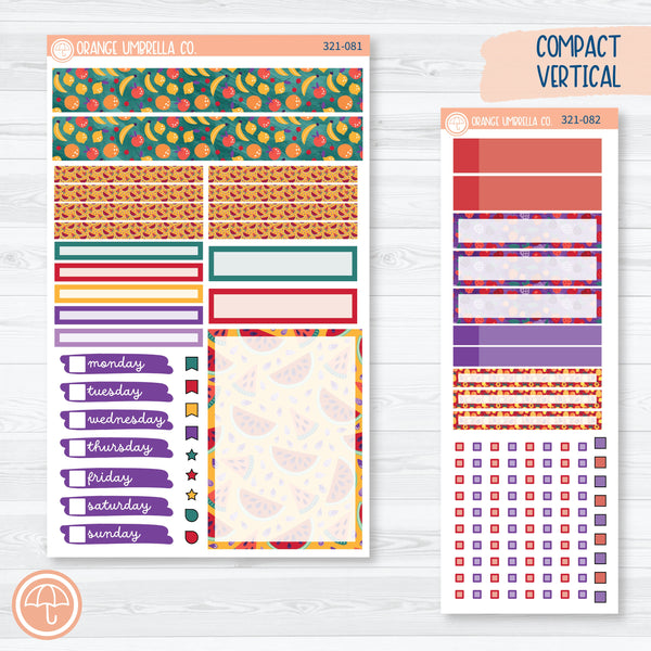 Fruit Planner Kit | Compact Vertical Planner Kit Stickers for Erin Condren | Jam Packed | 321-081