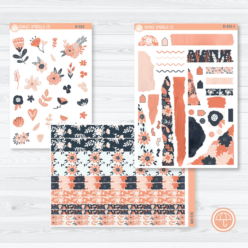 Summer Floral Kit | Kit Deco Journaling Planner Stickers | Melanie's Bliss | D-322