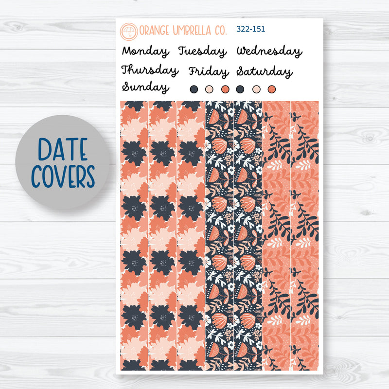 Floral Planner Kit | 7x9 Plum Daily Planner Kit Stickers | Melanie's Bliss | 322-151