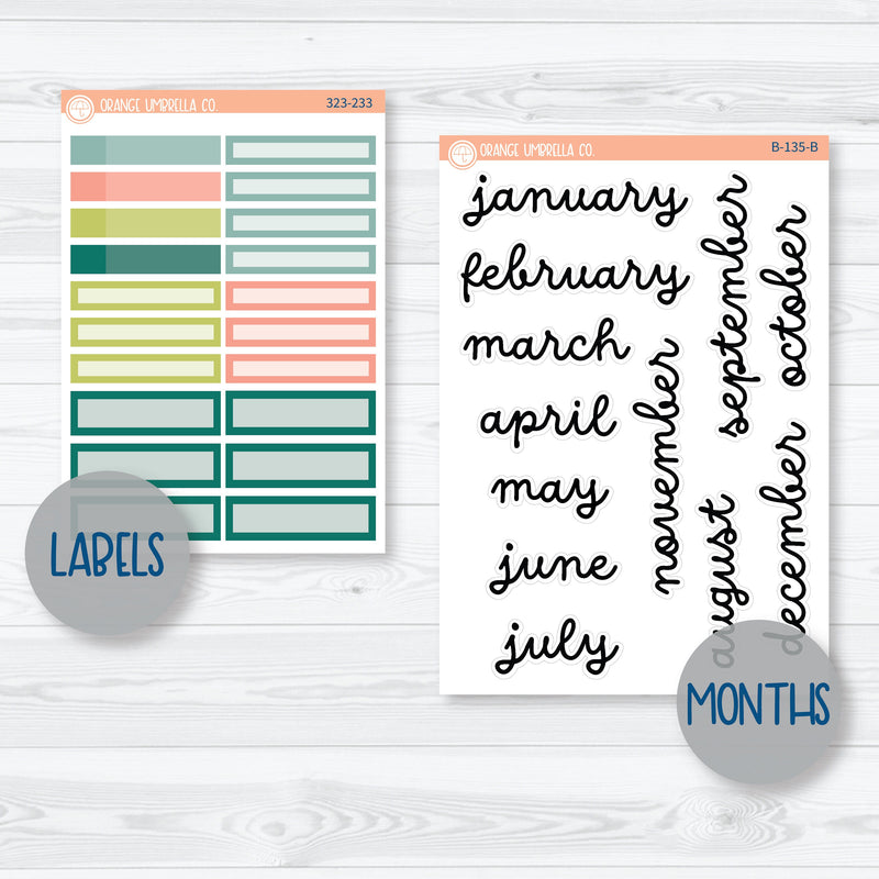 Floral Monthly Kit | 8.5x11 Plum Monthly Planner Kit Stickers | Sprout | 323-231