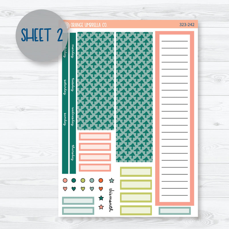 Summer Floral Monthly Kit | A5 EC Monthly & Dashboard Planner Kit Stickers | Sprout | 323-241