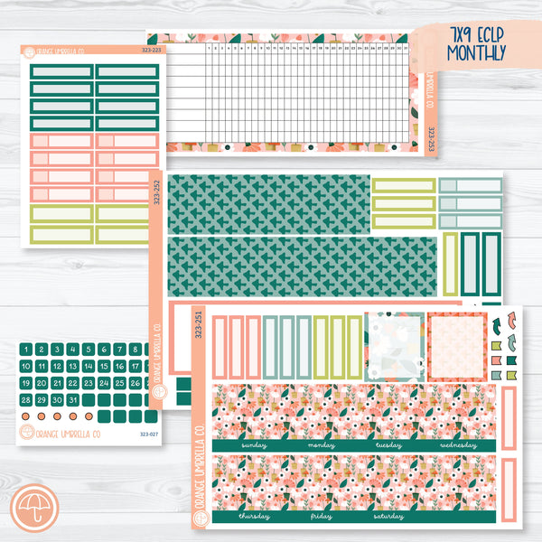Garden Monthly | 7x9 ECLP Monthly & Dashboard Planner Kit Stickers | Sprout | 323-251