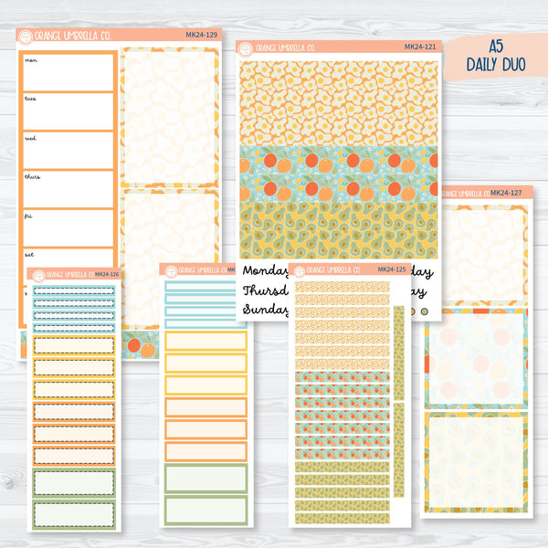 Brunch Breakfast Planner Kit | Avocado A5 Daily Duo Planner Kit Stickers | Sunnyside Up | MK24-121