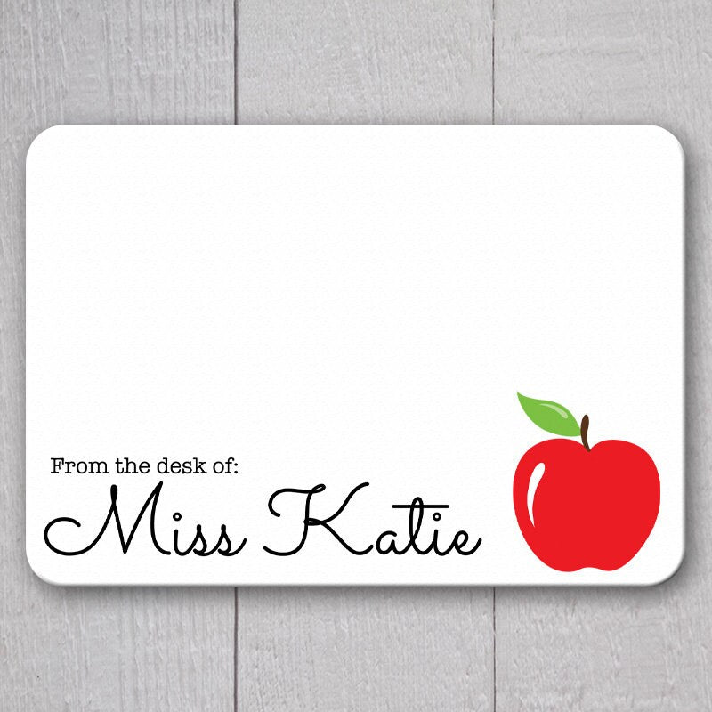 Teacher Note Cards - 24pk | Personalized Flat Note Cards | Teacher Gifts | Printed without Envelopes  | NC-005