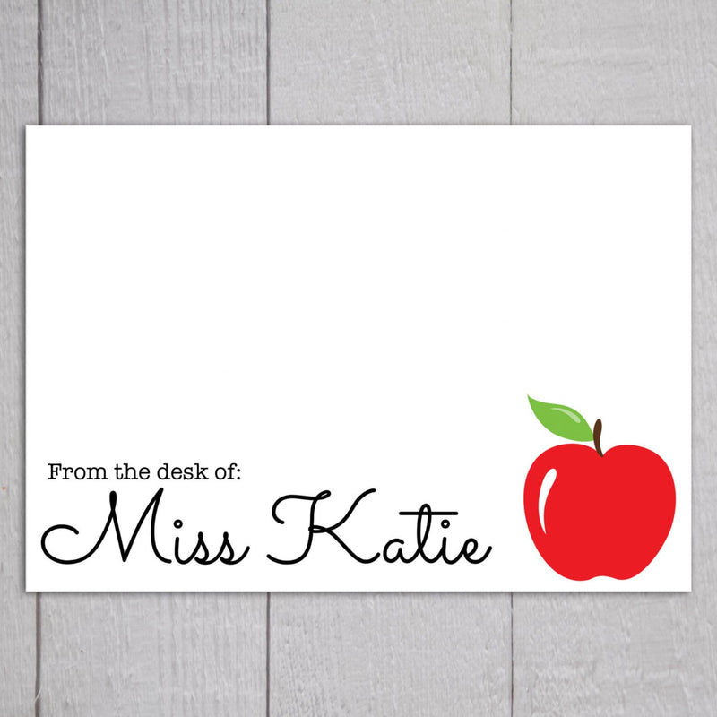 Teacher Note Cards - 24pk | Personalized Flat Note Cards | Teacher Gifts | Printed without Envelopes  | NC-005