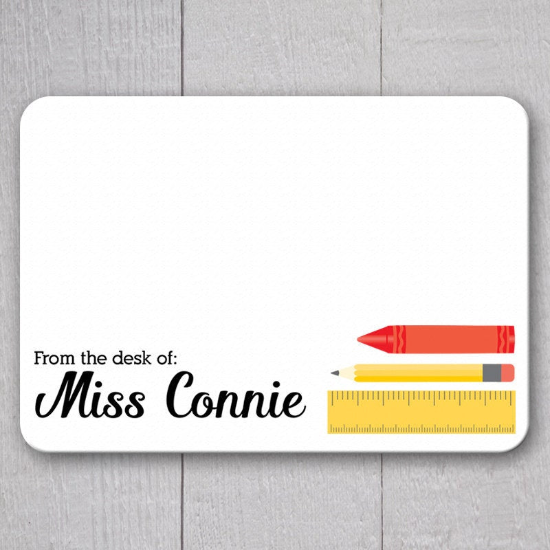 Teacher Note Cards - 24pk | Personalized Flat Note Cards | Teacher Gifts | Printed without Envelopes  | NC-003
