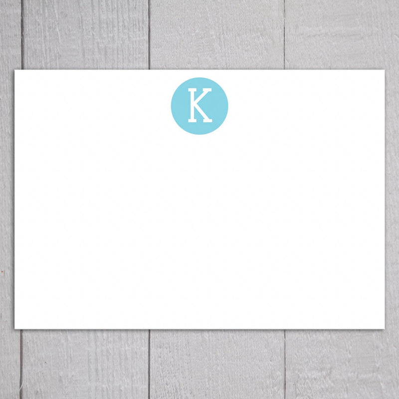 Initial Note Cards - 24pk | Personalized Flat Note Cards | Printed without Envelopes  | NC-006
