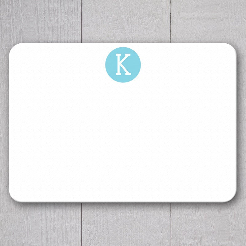 Initial Note Cards - 24pk | Personalized Flat Note Cards | Printed without Envelopes  | NC-006