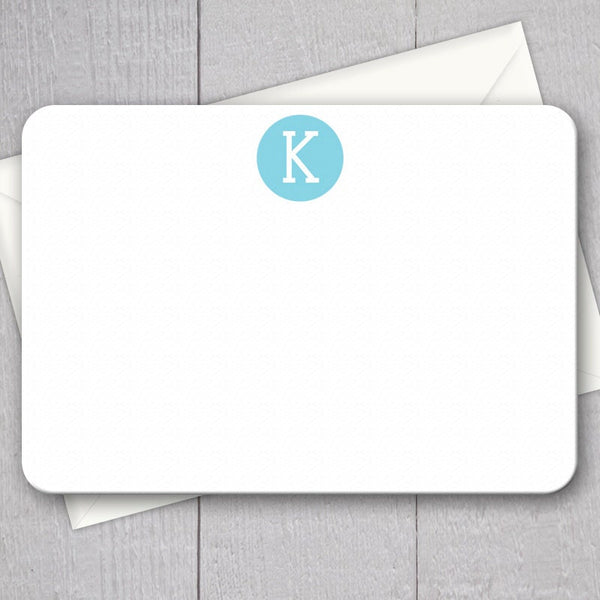 Initial Note Cards - 12pk | Custom Flat Note Cards | Printed with Envelopes  | NC-006